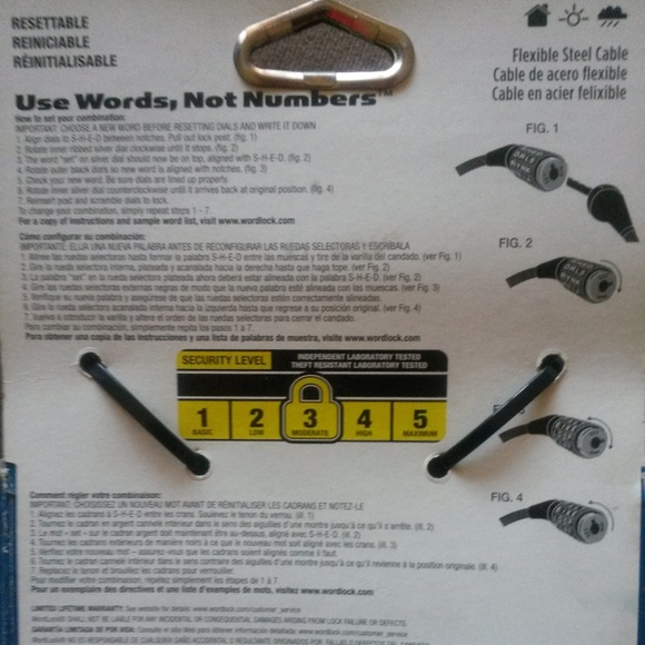 Wordlock Resettable Word Combination Security Lock - Picture 3 of 3